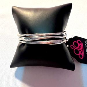 Level Up Silver Open Cuff Bracelet